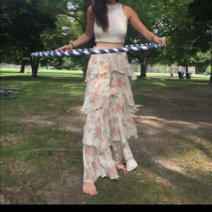 Unique floral ruffled pants